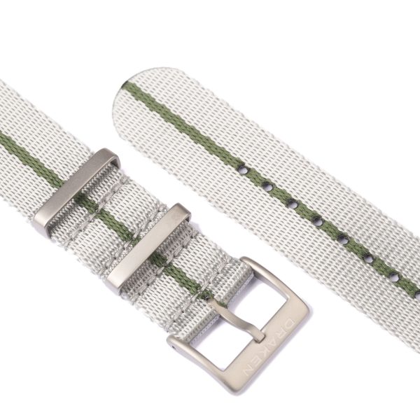 Grey Green Stripe Nylon Strap